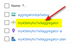 Sample Resource Group with Aggregator Function App